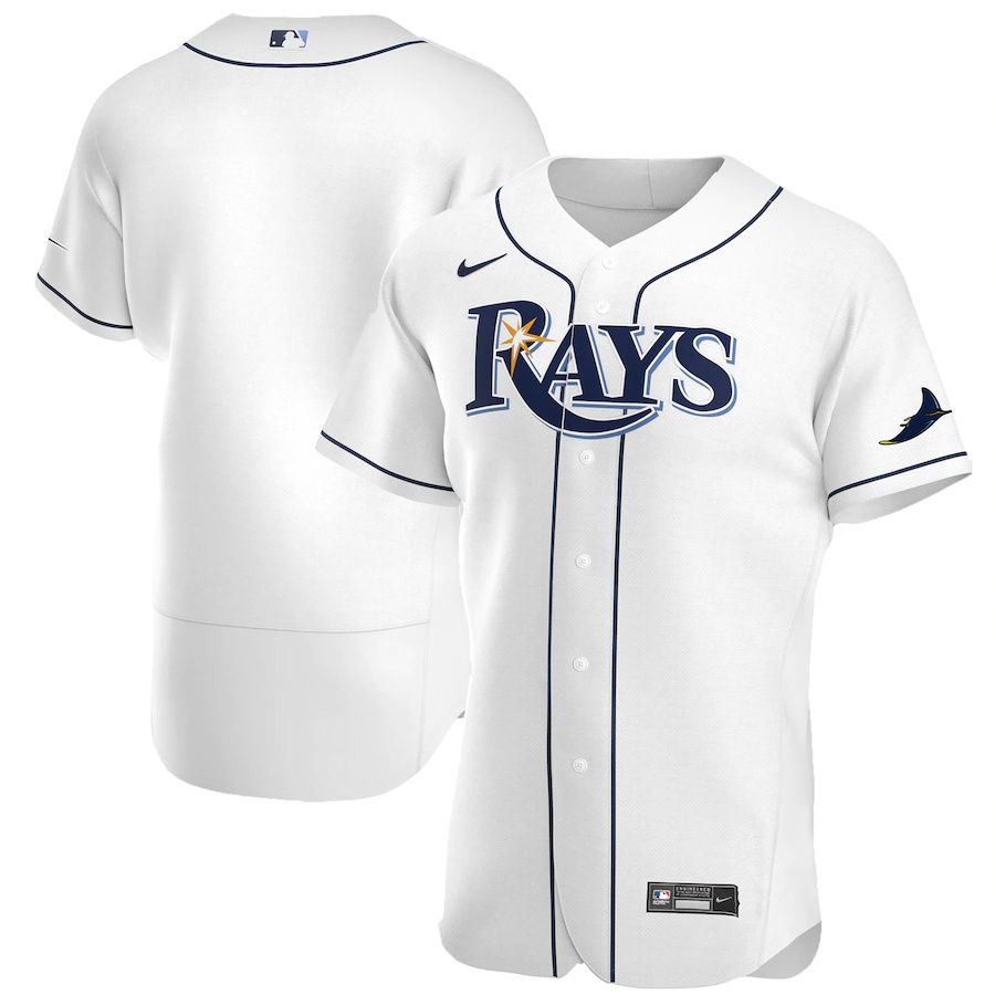 Customized Mens Tampa Bay Rays Nike White Home Authentic Team MLB Jerseys->women nfl jersey->Women Jersey
